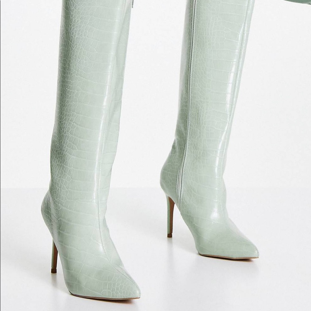 Mint Green Croc Boots